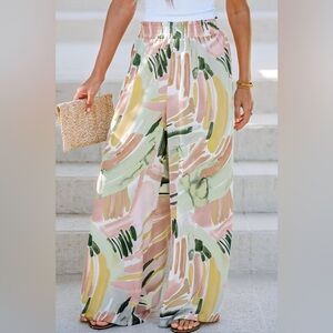 Cupshe Surprise Me Abstract Print Paperbag Wide Leg Pants | NEW/ NWT!!💚⭐️